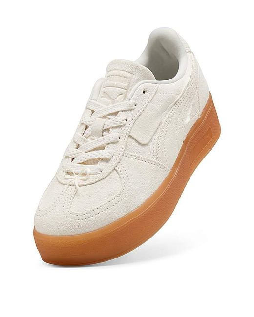 PUMA White Palermo Elevata Suede Trainers