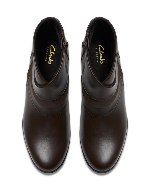 Clarks Brown Shaya Leather Boot D Fit