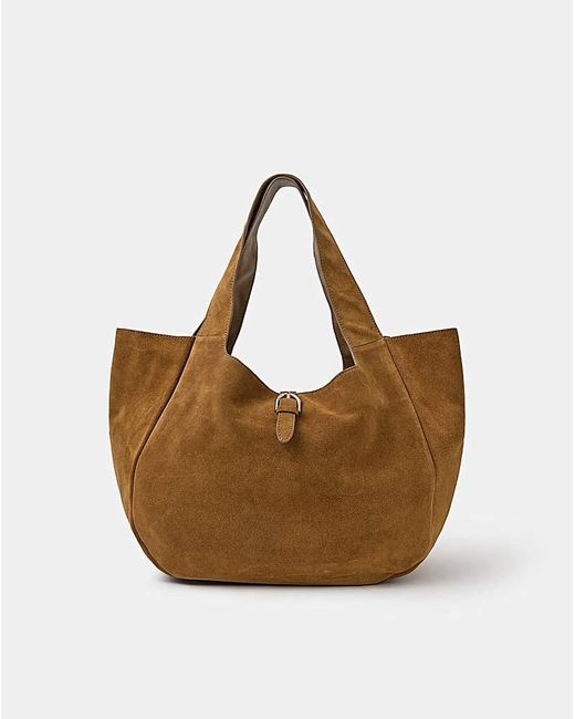 Accessorize Brown Suede Shoulder Bag