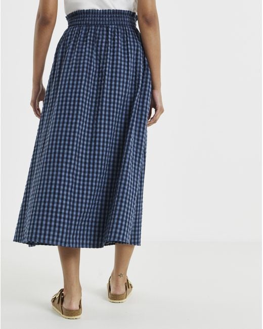 Simply Be Blue Gingham Midaxi Skirt