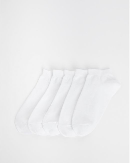 Pretty Secrets White 5 Pack Super Value Trainer Liner Socks