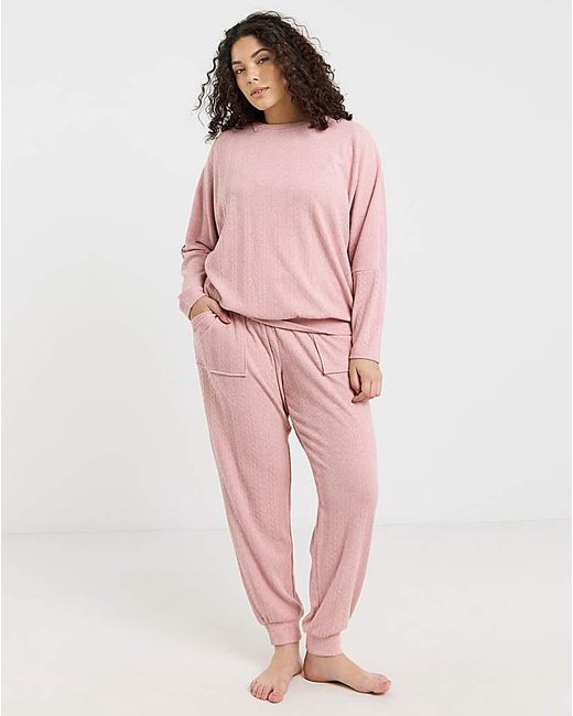 Pretty Secrets Pink Cable Knit Lounge Set