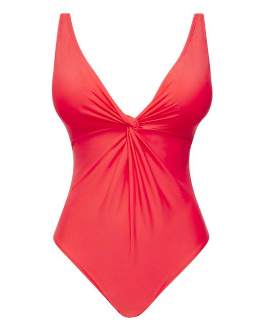 Simply Be Red Twist Front Swimsuit