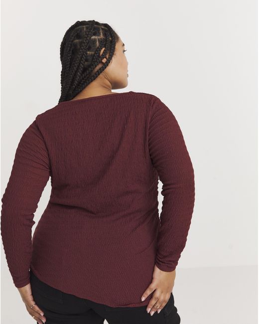 Simply Be Red Asymmetric Ruched Top