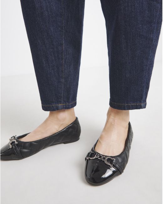 JD Williams Blue Quilted Ballerina With Trim Wide