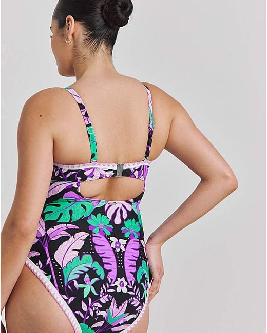 Figleaves Blue Frida Bandeau Swimsuit