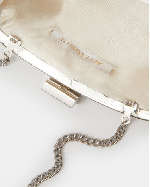 Accessorize Pink Floral Sequin Clutch Bag