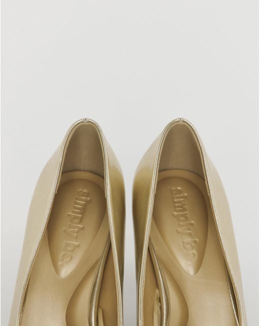 Simply Be Black Court Shoe Heel Wide Fit