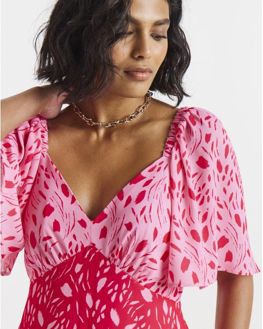 Twisted Wunder Red Chiffon Maxi Dress