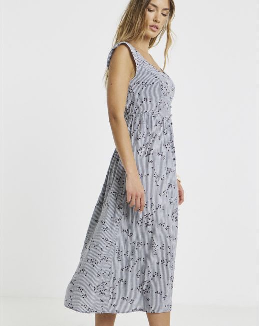 Simply Be Blue Button Up Sun Dress