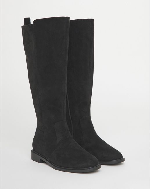 Simply Be Black Stretch Panel Knee High Boots Ex Wide C