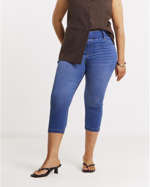Simply Be Blue Mid Capri Jegging