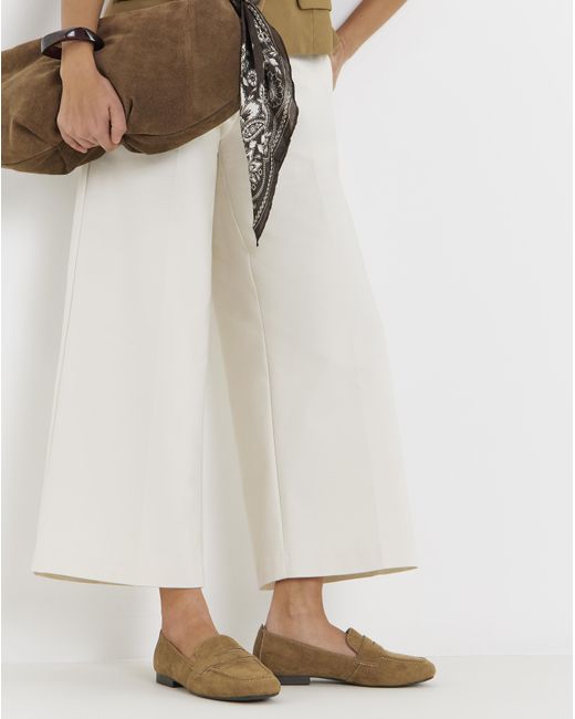 Heavenly Soles White Soft Square Toe Loafer Wide