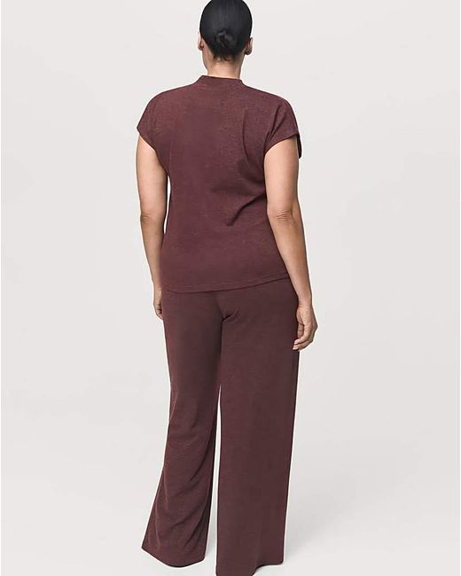 Mango Purple Relaxed Flare Trousers