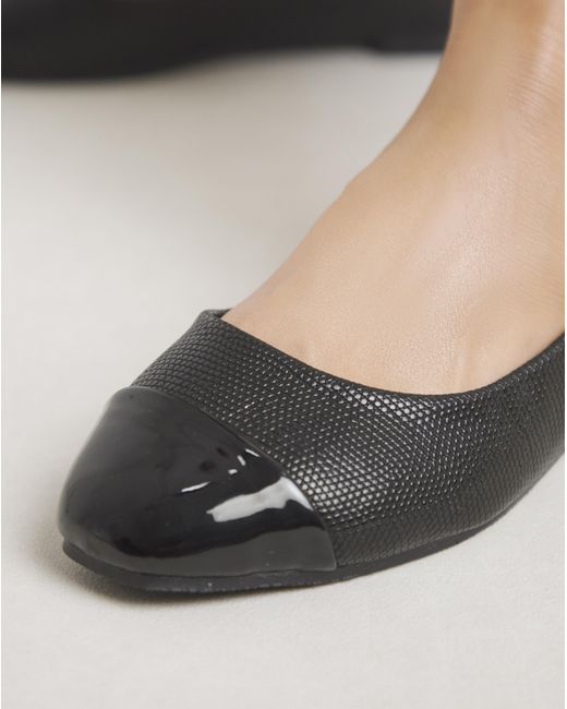 JD Williams White Toe Cap Ballerina Ex Wide