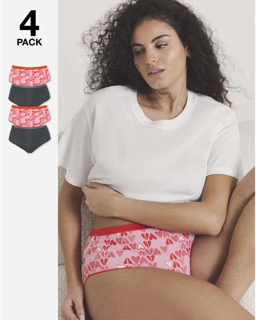 Pretty Secrets Multicolor 4 Pack Micro Midi Briefs
