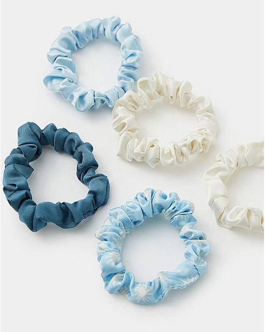 Accessorize Blue 5-Pack Satin Hair Scrunchies