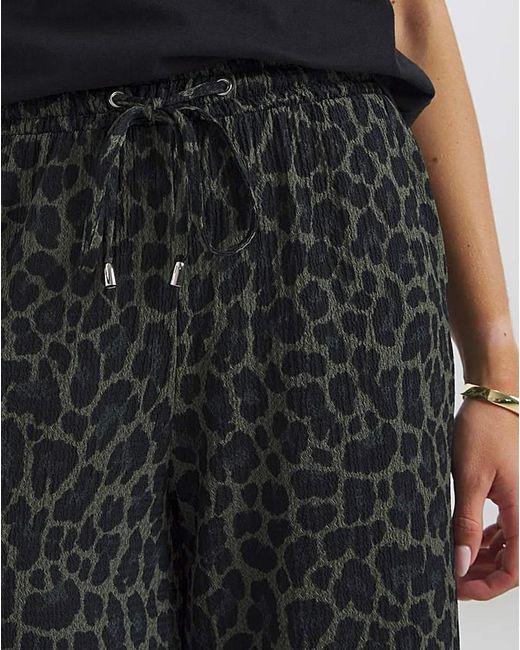 Simply Be Black Jersey Textured Wide Leg Trousers