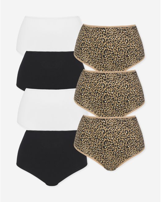 Pretty Secrets Black 7 Pack Full Fit Knickers
