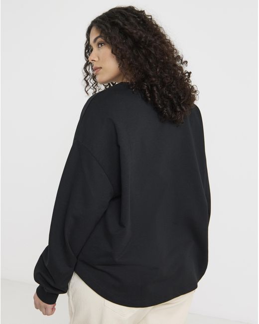 Simply Be Black Curved Hem Sweatshirt