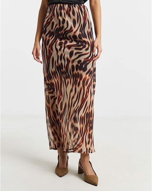 Simply Be Natural Animal Chiffon Maxi Skirt
