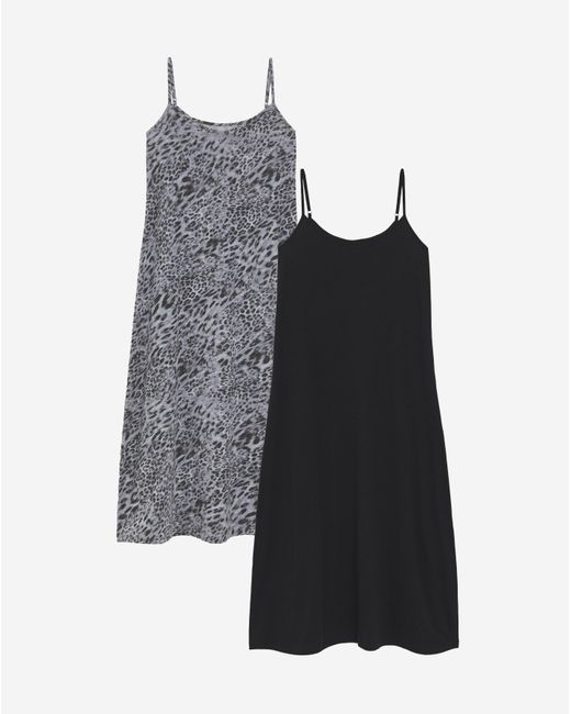 Simply Be White Leopard Print Value 2 Pack Nighties