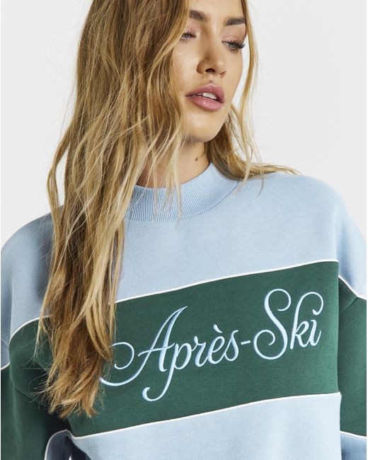 Simply Be Blue Apres Ski Graphic Sweatshirt