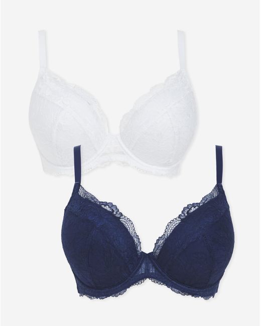 Pretty Secrets Blue 2 Pack Ella Padded Plunge Wired Bras