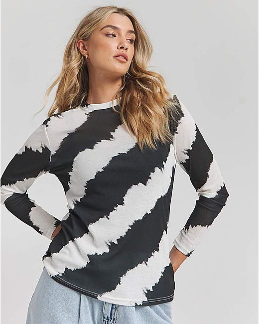 Simply Be Blue Print Mesh Top