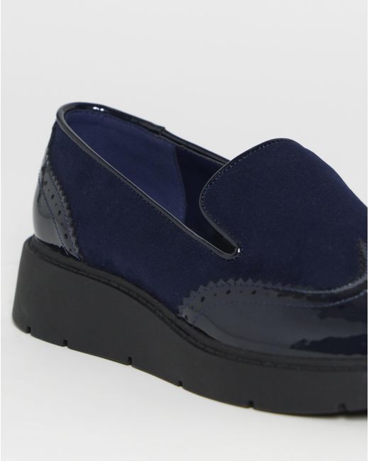 JD Williams White Low Wedge Contrast Loafer Ex Wide