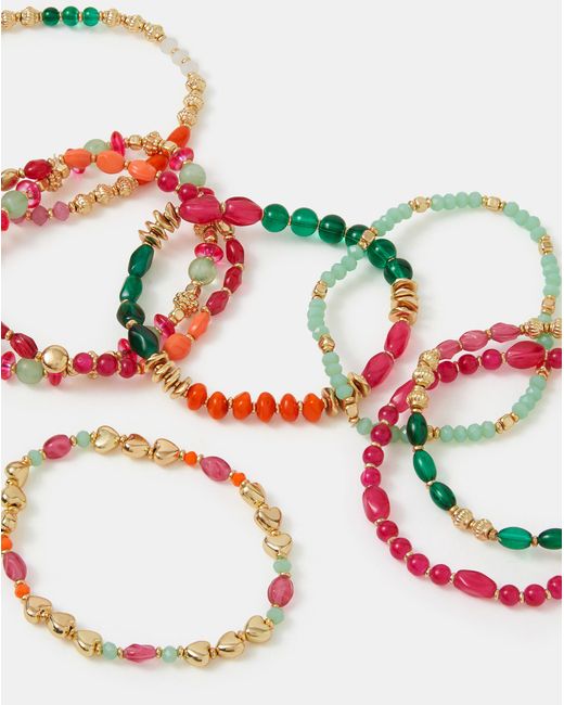 Accessorize White Bead Stretch Bracelets