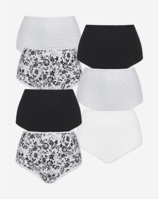Pretty Secrets Black 7 Pack Full Fit Knickers