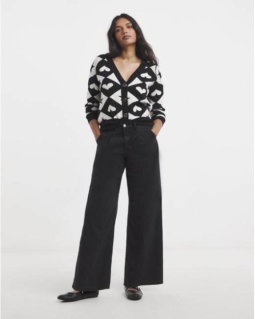 Simply Be Black Checkerboard Cardigan