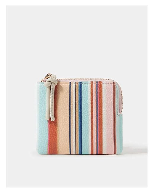 Accessorize White Stripe Coin Purse