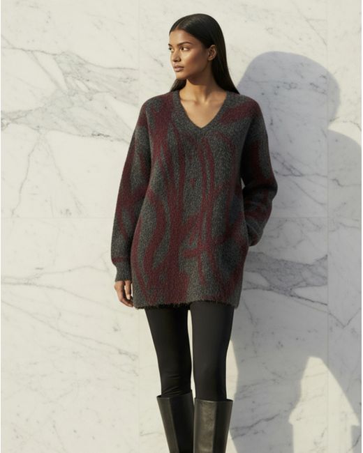 Religion Multicolor V-Neck Knit Tunic Jumper