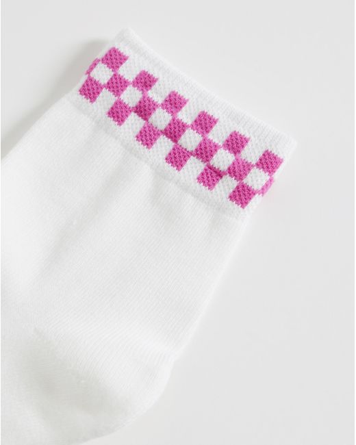 Vans Pink Check Half Crew Socks