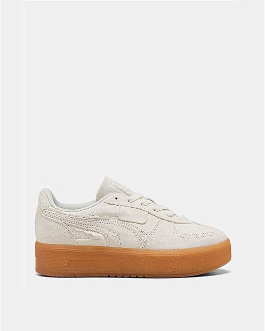 PUMA White Palermo Elevata Suede Trainers