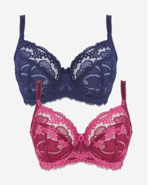 Pretty Secrets Red Grace Lace 2 Pack Full Cup Bra