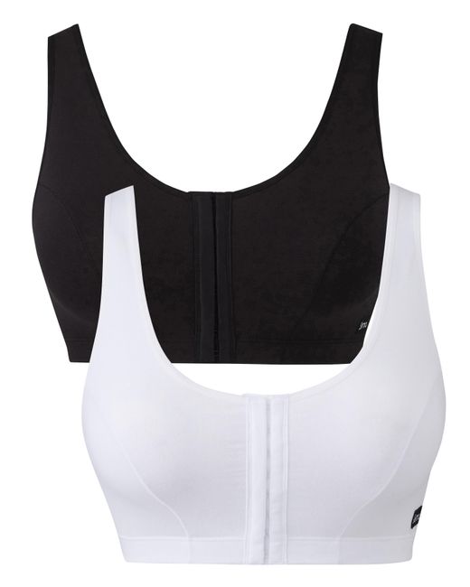 Slimma Black 2 Pack Front Fastening Bras Blk/Wht