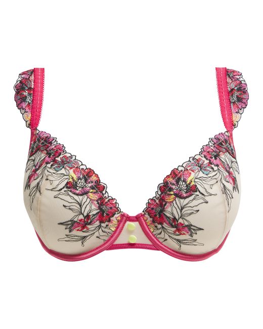 Figleaves Brown Olivia Embroidered Balcony Bra