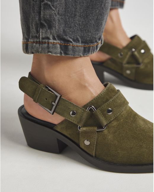 Simply Be Green Western Detailed Shoe Wide