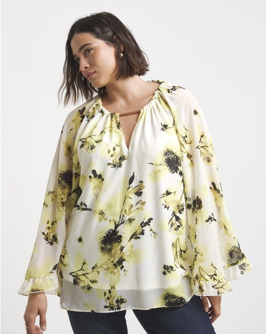 Joanna Hope Metallic Blouse With Neck Detail