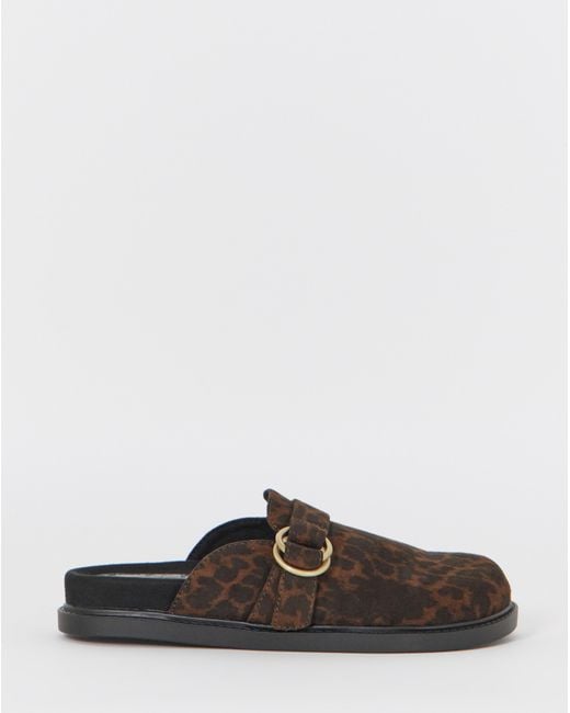 Simply Be Black Buckle Flat Mule Extra Wide
