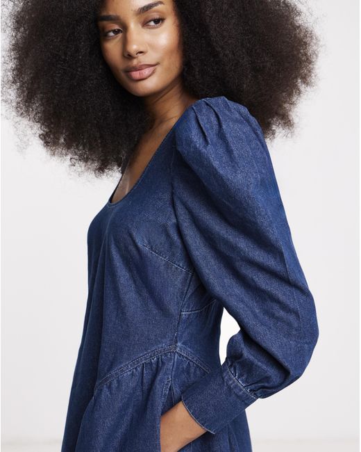 Simply Be Blue Long Sleeve Mini Dress