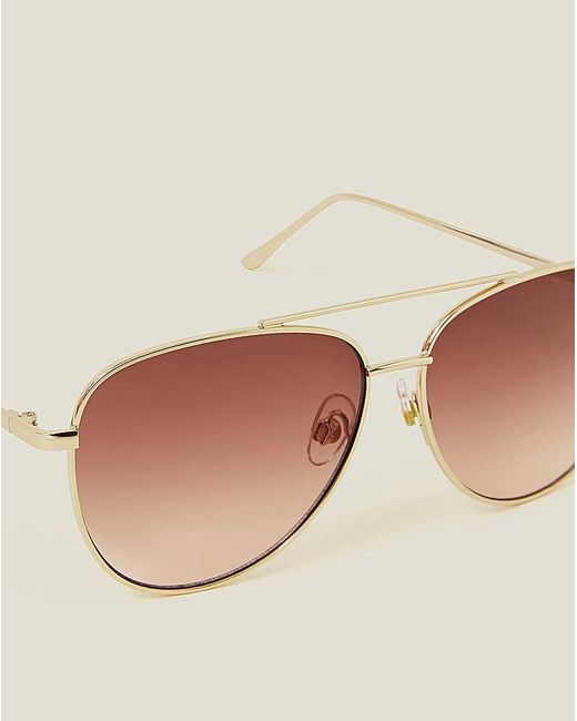 Accessorize Natural Aviator Sunglasses
