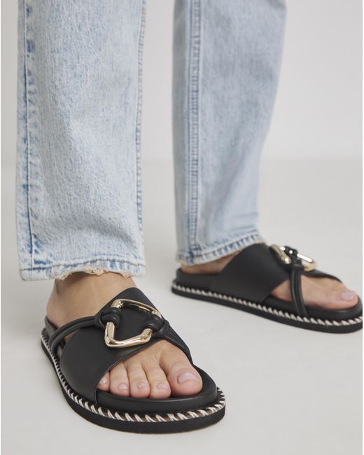 Simply Be Blue Big Trim Footbed Sandal Exwide