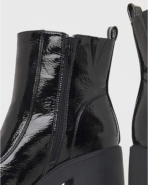 Simply Be Black Platform Ankle Boots Wide