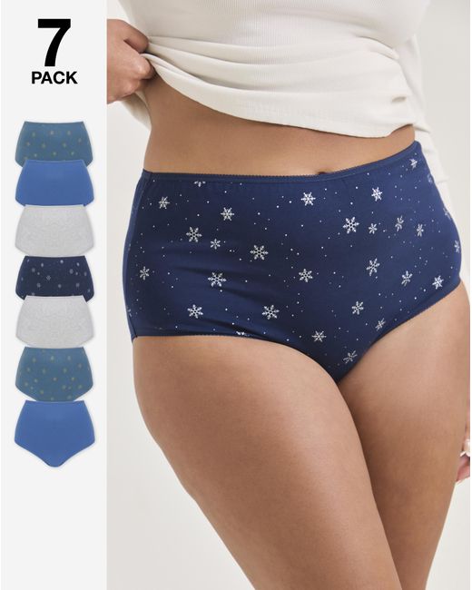 Pretty Secrets Blue 7 Pack Full Fit Knickers