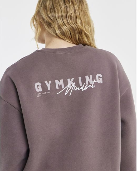Gym King Purple Poise Relaxed Crew Sweatshirt