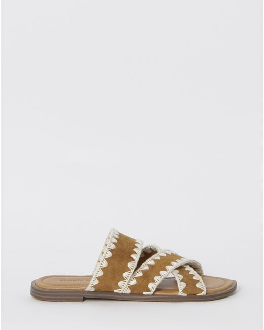 Simply Be Natural Whipstitch Flat Sandals Wide